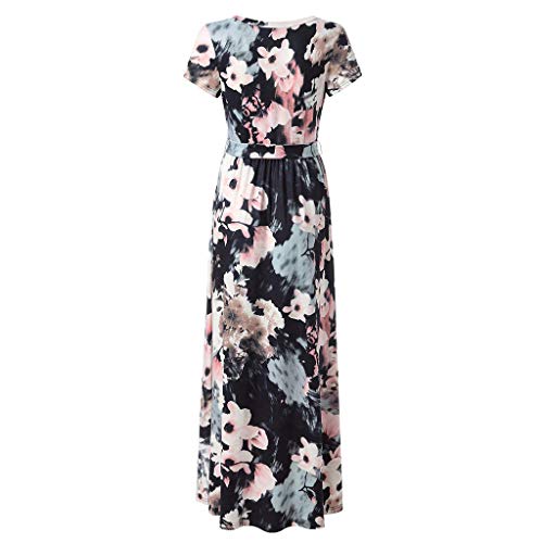 TOTOD Women Dress Short Sleeve V Neck Floral Print Long Maxi Evening Party Dress,Mother's Day Sale