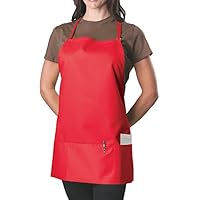 KNG Pack of 2 - Red Adjustable Bib Apron - 3 Pocket