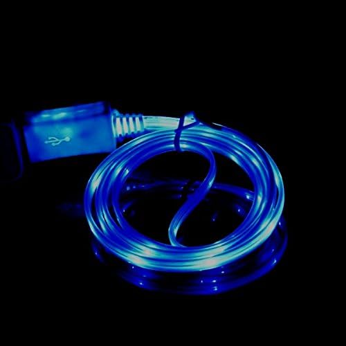 Blisstel ® Blue Visible LED USB Charger Data Sync Cable for Htc, Samsung Galaxy S5 S4 S3 S I9500, Galaxy Note 4,3,2 and More Android Smart Phones (Blue)