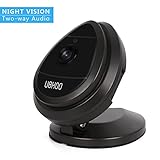 Mini IP Camera, UOKOO Home WiFi Wireless Security Surveillance Camera System with Night Vision/Two Way Audio White (Black-night vision)