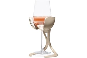 VoChill Personal Wine Chiller | Keep the Chill Without Giving Up Your Glass | New Must-Have Wine Accessory | Separable & Refreezable Chill Cradle | Actively Chills Stemware | Sand, Single VoChill