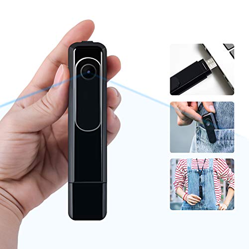 Ehomful Mini Body Camera HD 1080P Hidden Spy Camera Wearable Video Recorder Loop Recording Portable Clip Body Worn Camera with USB Flash Drive/One Key Fast Record for Outside Home/Office