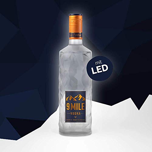 9 MILE Vodka 3 x 0,7 Liter (37,5% Vol.) - inkl. LED-Beleuchtung - Granite Rock Filtrated Premium Wodka - 4-fach… – Bild 3
