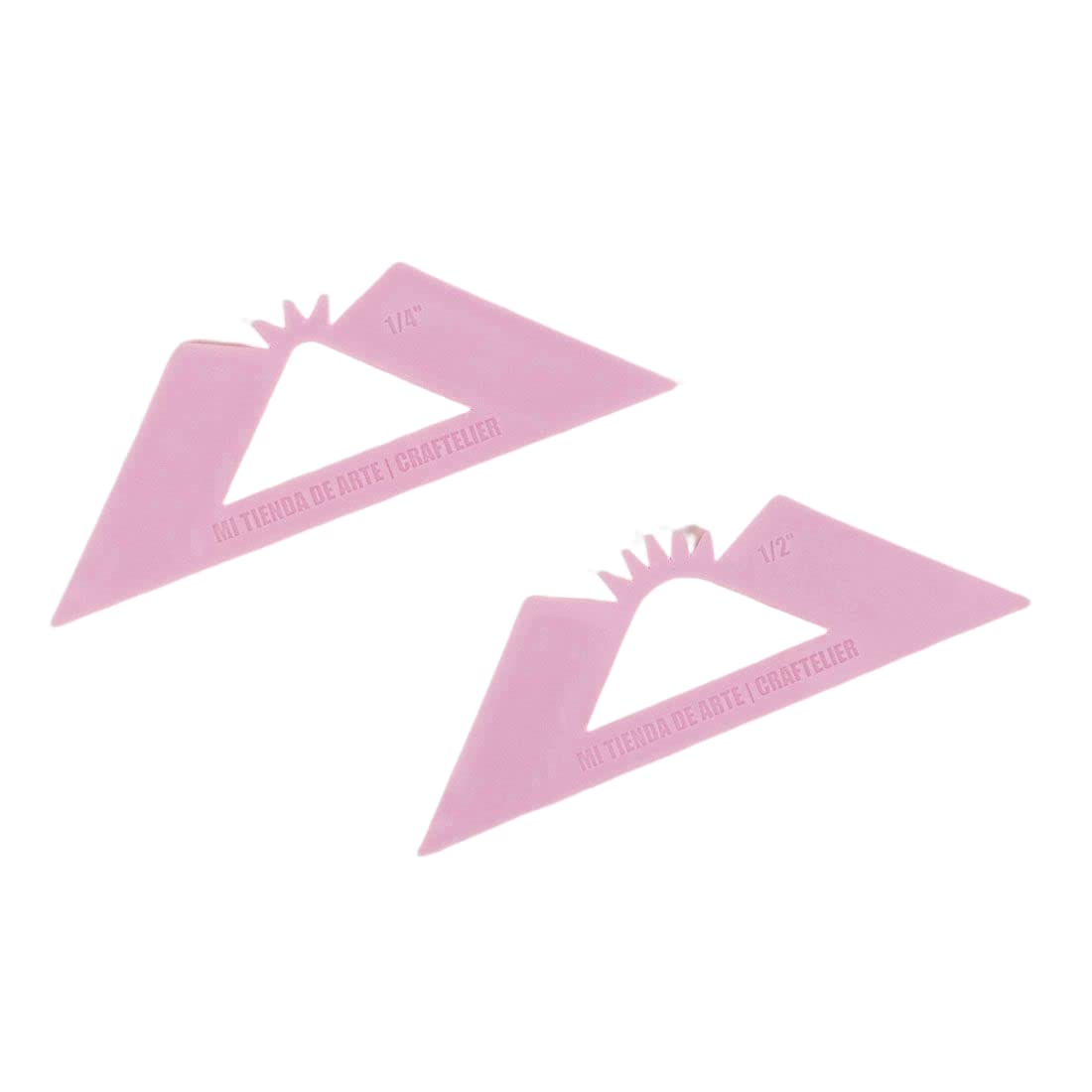 Craftelier - Set of 2 Squares for Rounded Corner Binding | Perfect Tool for Binding Planners, Binders or Albums | Two Sizes of 1/4" and 1/2" - Pink Colour