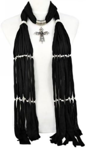 Huan Xun Unique Style Jewelry Cross Pendant Scarves for Ladys