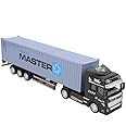 SPYMINNPOO Container Truck Toy,1: 48 Alloy Container Truck Model Toy Children Car Toys Vehicle (Gray)