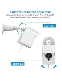 Soporte de pared para cámara Wyze Cam, a prueba de intemperie, 360 grados, carcasa ajustable, soporte de metal y cubierta para cámara Wyze Cam V2 V1 e Ismart Spot Camera para interiores y exteriores