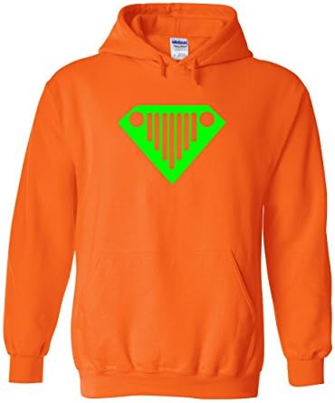 Super Jeep | Superman Jeep Fans | Green Design | Womens Orange Hoodies