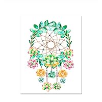GUOXIN12 Wall Art Prints Cactu Succulent Decor,Watercolor Boho Dreamcatcher Skull Canvas Painting, Nordic Wall Pictures for Living Room HK88
