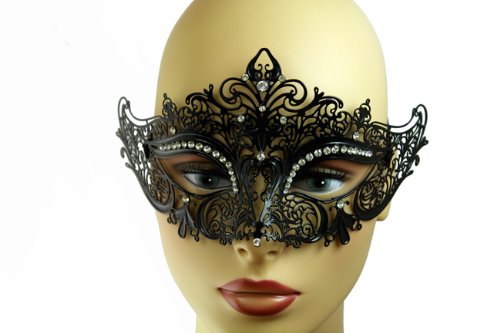 NEW Princess Venetian Design Laser Cut Masquerade Mask - Elegantly Detailed w/ Gems
