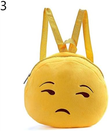 Inkday Cotton Kids Small Backpack Kawaii Round Cartoon Emoji Printing Bags 3