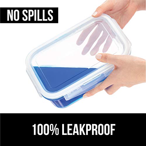 Gorilla Grip Original Premium Glass Food Storage Containers with Lid, 5 Pack of 28.5 oz Size, Microwave, Dishwasher Safe, Saver Container for Fridge, Kitchen Meal Prep, Airtight Lids, Commercial Grade