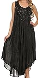 Sakkas 515DNew - Mariko Stonewashed Caftan Dress / Cover Up - Black - One Size Regular