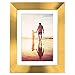 Americanflat 5x7 Picture Frame with Shatter-Resistant Glass - Set of 2 - Use as 4x6 Frame with Mat or Display 5x7 Photo Without Mat - Signature Collection - Picture Frames for Tabletop and Wall - Gold
