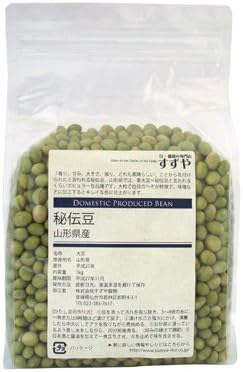 Amazon 国産 山形県 秘伝豆 青大豆 ひたし豆 1kg チャック付 豆 雑穀の専門店 すずや 乾燥豆 通販