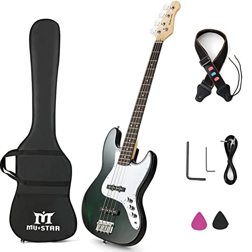 MUSTAR Electric Bass Guitars Full Size 4 String, 46 Inch Standard Bass