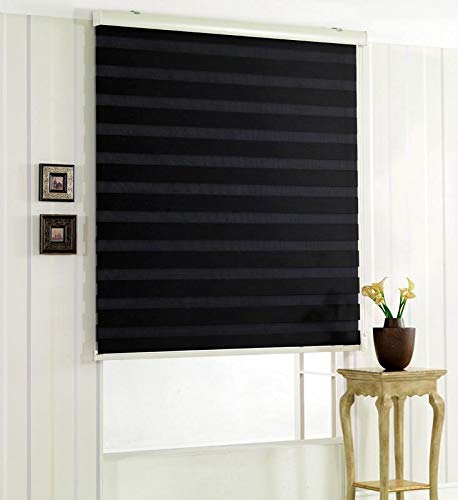 Buy Decorate Blinds For Windows Zebra Black 120 X 140 Cm Online