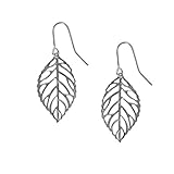 Humble Chic Women's Leaf Earrings Silver-Tone Lightweight Delicate Cutout Drops, Silver-Tone