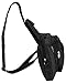 Mens Womens Black Cowhide Leather Crossbody IPAD Compatible Shoulder Sling Bag with Carabiner