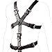 iiniim Men's Full Body Chest Harness Detachable Groin Strap with O Ring Black