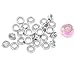 Housweety 250 Pairs Silver Tone Cores Fit Glass Beads(5.6mm Hole)