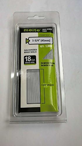 meite F45 18 Gauge 1-1/4-Inch Galvanized Brad Nail Ideal for Upholstery, Trims, Molding, Woodworking 1,000 PCS/Small Pack (1 Small Pack)