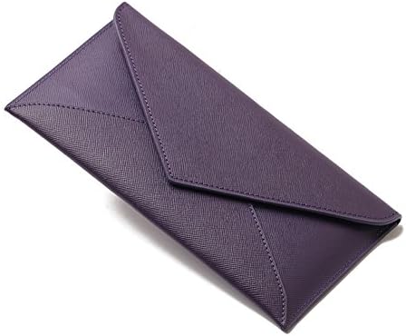 HomeTaste Women's Genuine Leather Envelope Wallet Card Cash Holder Clutch Bag (Purple)