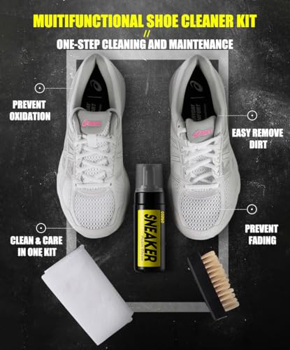COZGO Shoe Cleaner Kit for Sneaker, Water-Free Foam Sneaker Cleaner 5.3Oz with Shoe Brush and Shoe Cloth,Work on Most Shoes
