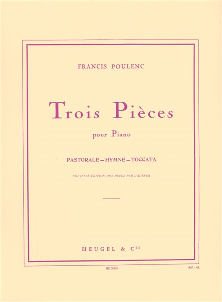 HEUGEL POULENC F. - TROIS PIECES - PIANO Classical sheets Piano