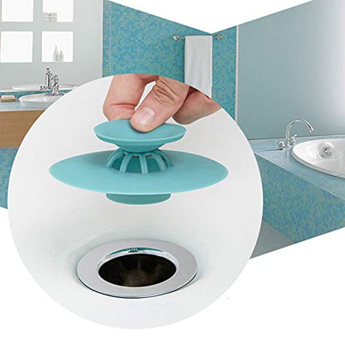 5 Pack Shower Drain Stopper - Silicone Bathtub Drain Stopper Hair Trap Hair Catcher Bathtub Drain Strainers Protectors Cover for Floor Laundry Kitchen and Bathroom - Thumbnail 5