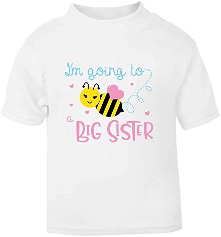 Big Sister to Bee Girls Arrival Announcement Childrens Kids Age Size Top T-Shirt Baby Shower Gift Idea (4-5 Years)