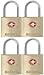 Brinks 161-20471 TSA Approved 22mm Luggage Lock Solid Brass, 4-Pack