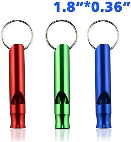 NewNewStar Emergency / Hiking Camping Survival lifeguard Aluminum Security Dog Cat Whistle Key Chain (Red Green Blue Color - S （1.8" 0.36"）)