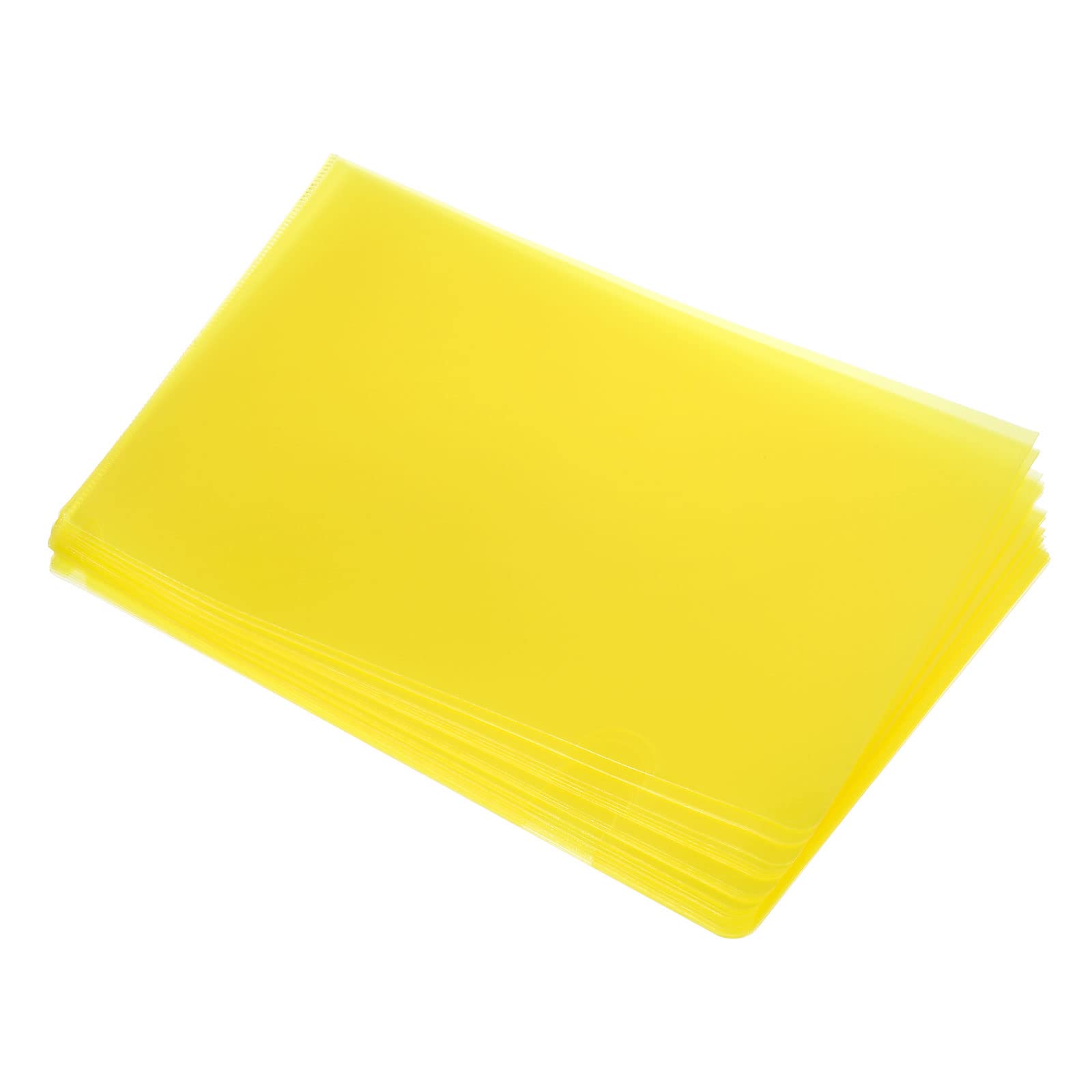 PATIKIL L Type Folders 36 Pack A4 Plastic Clear Document Folder File Jacket Sleeves Project Pockets, Yellow