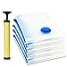 nine cheers Vacuum Storage Bags with Hand Pump (6-Piece Set) Airtight Seal and Compression Home and Travel Space Saver for Clothing Bedding Toys Medium Large and Jumbo Sizes Included