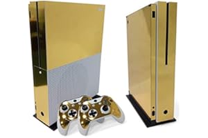 Gam3Gear Vinyl Decal Protective Skin Cover Sticker for Xbox One S Console & Controller (NOT for Xbox One Elite/Xbox One/Xbox One X) - Gold
