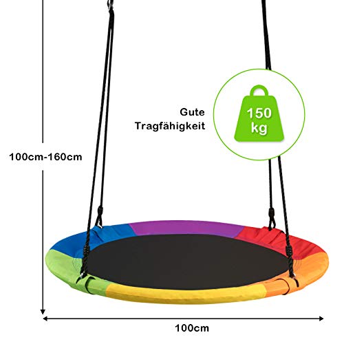 GOPLUS Schaukel, Nestschaukel, Garten Schaukel, Tellerschaukel, Kinder Rundschaukel bis 150 kg belastbar… – Bild 6