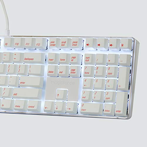 Qisan Mechanical Gaming Keyboard 100% Full Size 108 Keys Crystal Case GATERON Brown Switch PBT Dye-subbed Keycaps Red Font with White Backlight Magicforce - Thumbnail 2