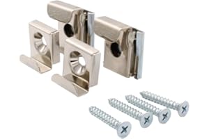 C.R. LAURENCE CRL Polished Chrome Plastic Lined Mirror Mounting Clips, 4 Clips Per Set