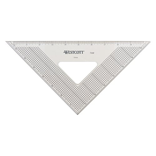 Westcott Grid Triangle, 8", 45/90 Degree, Transparent (T-6M)