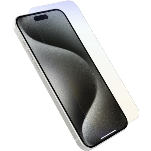 Otterbox Protector de Pantalla de Cristal Templado Premium Pro Blue Light para iPhone 15 Pro Max, Protección superior contra arañazos, Protege de caídas de hasta 1.8m, Antimicrobiano,Sin Caja Retail