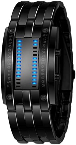Gets Unisex Binary Watch Unique Led Illuminator Wrist Watches Creative Stainless Steel Sports Watch