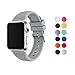 Enow Compatible for Apple Watch Band, Soft Silicone Replacement Sports Wristband Strap for 42mm Apple Watch Series 3 Series 2 Series 1 Sport and Edition, Gray