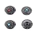 5Pcs DIY Concho Button Retro Bling Turquoise Beads Leathercraft Vintage Button Bohemian Style Mohican Head Indian Head P