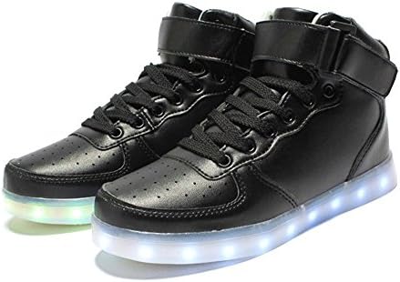 LED Shoes for Men &amp; Kids 7 Static &amp; 3 Dynamic Color Modes 1 Strobe Mode - Light Up Fashion Sneakers(Charger Included)Black 35