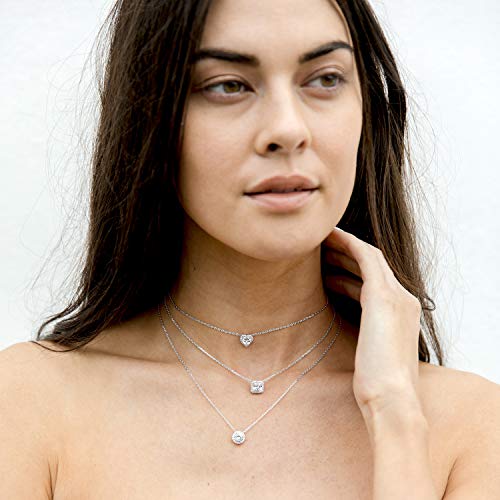 PAVOI Womens 14K Gold Plated White Gold Triple Chain Necklace Pricepulse