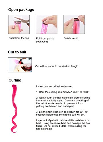 Beaute Galleria - 11 Pcs Set Single Color Highlights 22 Inches Straight Party Clip-In Synthetic Hair Extensions (Blue)