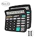 Calculator, BESTWYA Dual Power Handheld Desk Calculator with 12 Digit Large LCD Display Big Sensitive Button £¨Black, Pack of 2£©