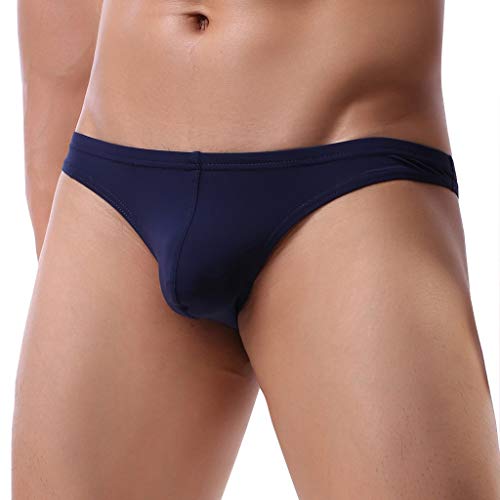 Fastbot mens underwear,Thong Briefs Low Waist Underwear Soft Breathable Knickers Navy - Thumbnail 3
