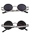 RONSOU Steampunk Style Round Vintage Polarized Sunglasses Retro Eyewear UV400 Protection Matel Frame Silver Frame Gray Lens